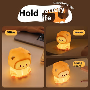 Cute Lion Night Light Rechargeable 3 Level Dimmable Silicone Sleeping Light Bedside Lamp Nursery Nightlights For Bedroom