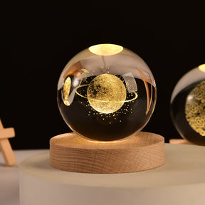 3D Luminous Inner Carved Crystal Ball Night Light Desktop Decoration